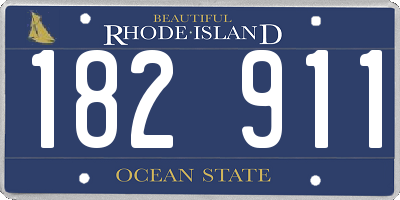 RI license plate 182911