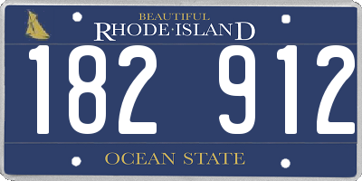 RI license plate 182912