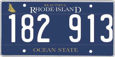 RI license plate 182913