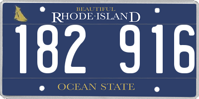 RI license plate 182916