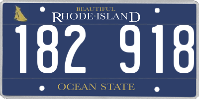 RI license plate 182918