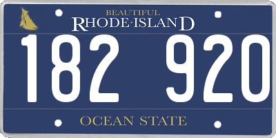 RI license plate 182920
