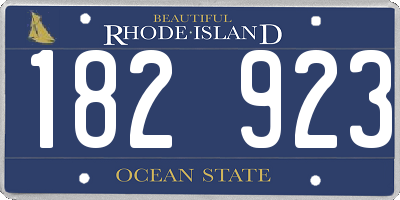 RI license plate 182923