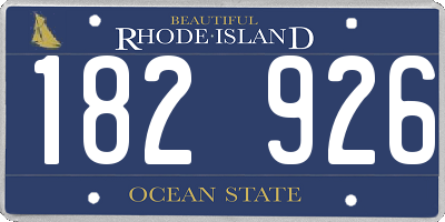 RI license plate 182926