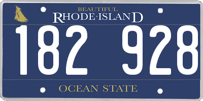 RI license plate 182928