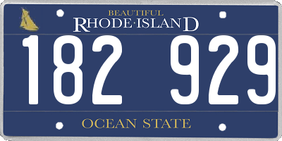 RI license plate 182929