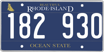 RI license plate 182930