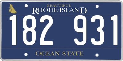 RI license plate 182931