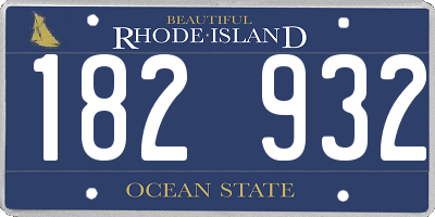 RI license plate 182932
