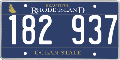 RI license plate 182937