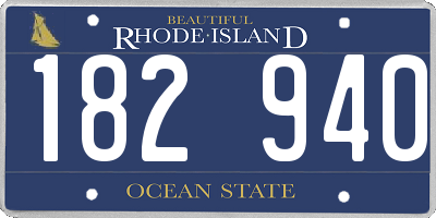 RI license plate 182940