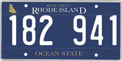 RI license plate 182941