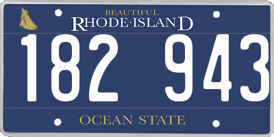 RI license plate 182943