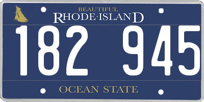RI license plate 182945