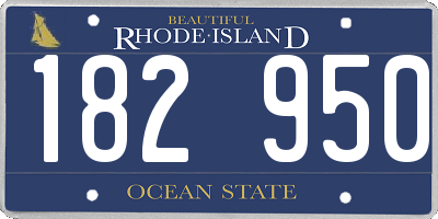 RI license plate 182950