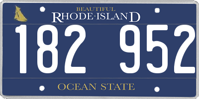 RI license plate 182952