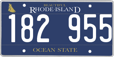 RI license plate 182955