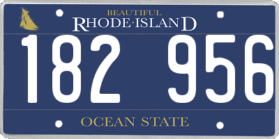 RI license plate 182956