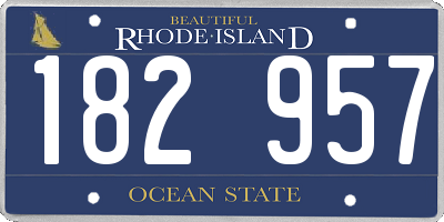 RI license plate 182957