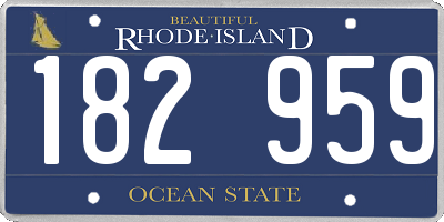RI license plate 182959
