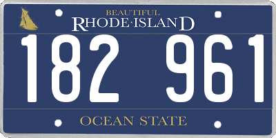 RI license plate 182961
