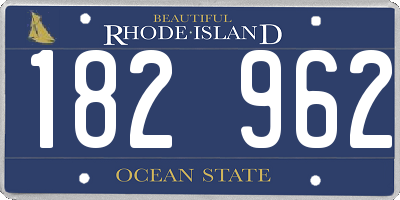 RI license plate 182962