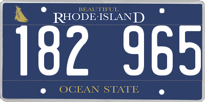 RI license plate 182965