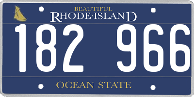 RI license plate 182966