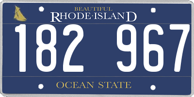 RI license plate 182967