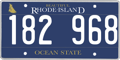 RI license plate 182968