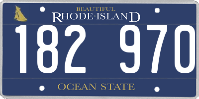 RI license plate 182970