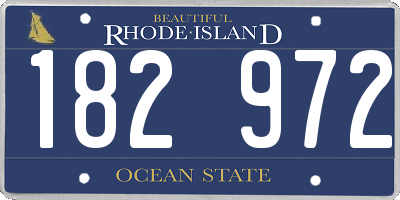 RI license plate 182972