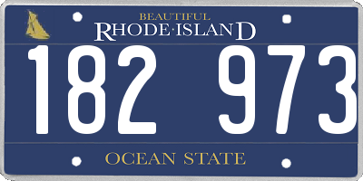 RI license plate 182973