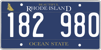 RI license plate 182980