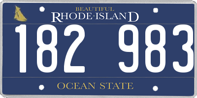RI license plate 182983