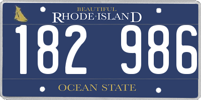 RI license plate 182986