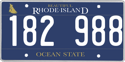 RI license plate 182988