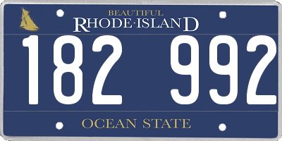 RI license plate 182992