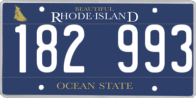 RI license plate 182993