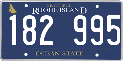 RI license plate 182995