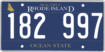 RI license plate 182997