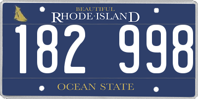 RI license plate 182998