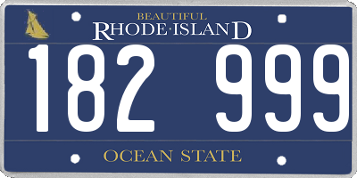 RI license plate 182999