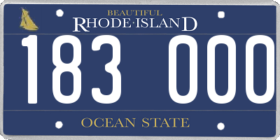 RI license plate 183000