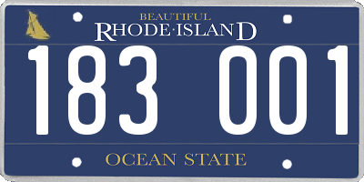 RI license plate 183001