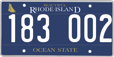RI license plate 183002
