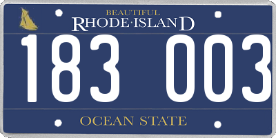 RI license plate 183003