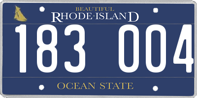 RI license plate 183004
