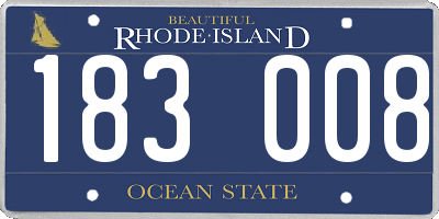RI license plate 183008