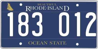 RI license plate 183012